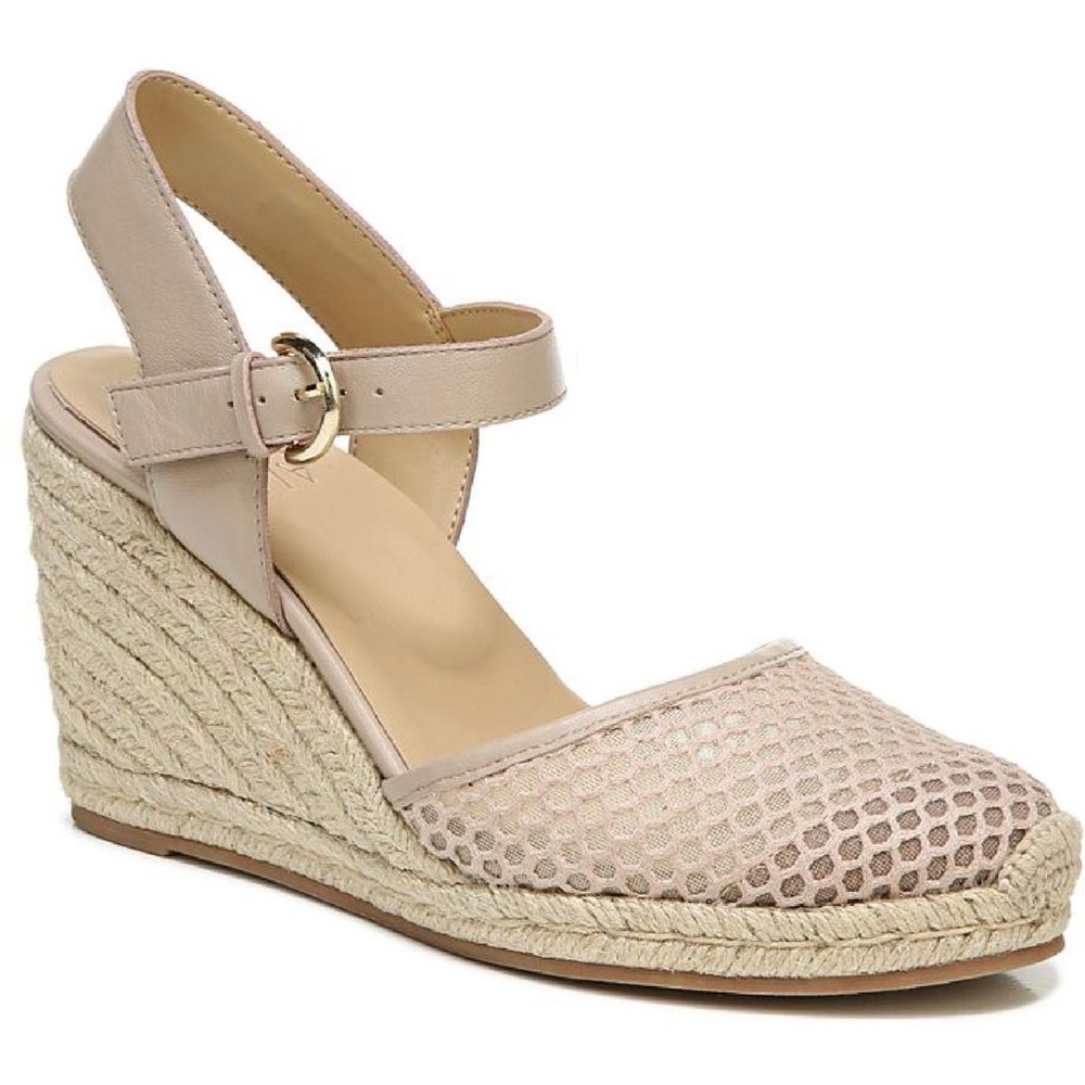 Naturalizer Phebe3 Nude Woven Leather Espadrille Wedge